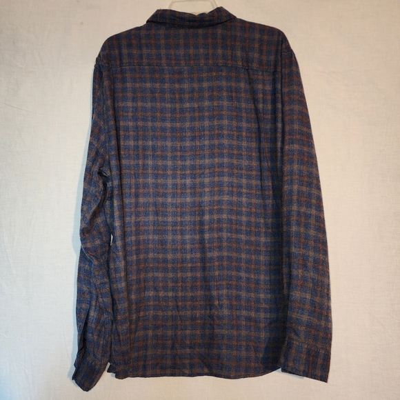 Weatherproof Vintage Shirt Mens 2XL Blue Brown Plaid Flannel Button Down Pocket - Picture 2 of 10